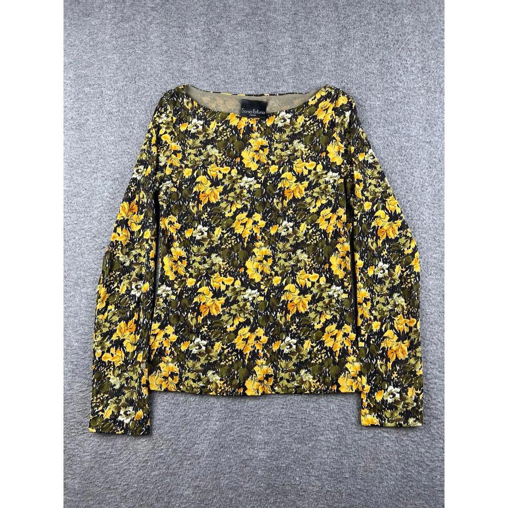 Sonia Fortuna Floral Long Sleeve Top Size Medium